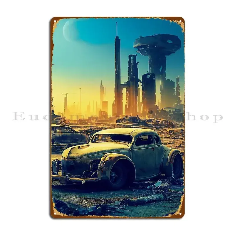 Letrero Metálico de 4 Letras: Hot Rod en un Mundo Postapocalíptico, un Regalo Perfecto para Todos los Fanáticos de Hot Rod Americanos, Ideal para Cine, Bar, Fiesta, Club