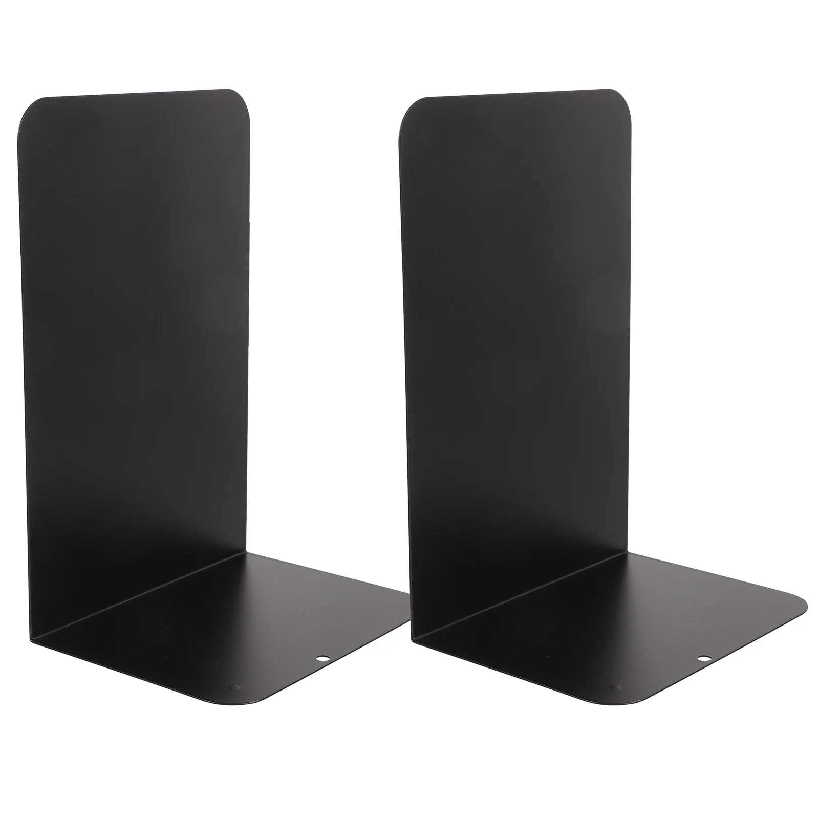 

1 Pair Metal Bookends Heavy Duty Black Finish Non-Skid Base Adjustable Design Holds Books Magazines Files Oversized Decorative