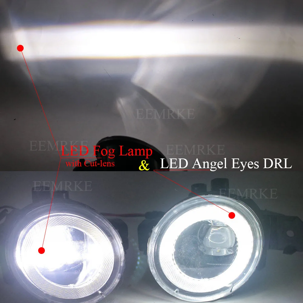 Fog Lights Assembly Lens for Toyota Corolla Altis / Corolla Sprinter E170 2014 2015 2016 2017 2018 LED DRL Angel Eye Halo Lamp