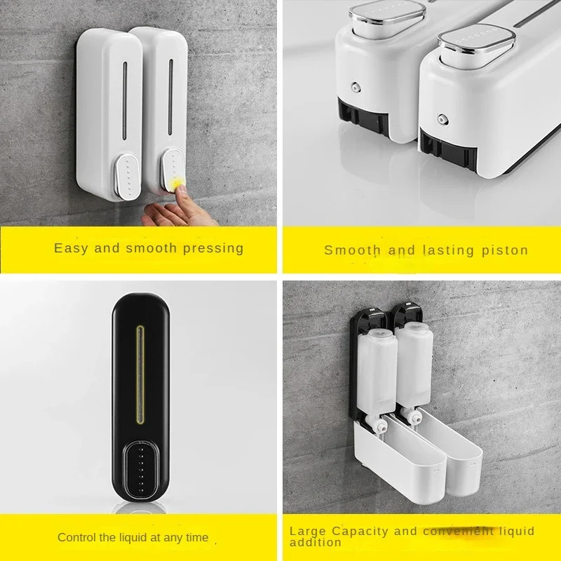 300ml Wall Mount Soap Dispenser Manual Shampoo Shower Gel Dispenser Lotion Container Liquid Hand Soap Dispenser for Bathroom