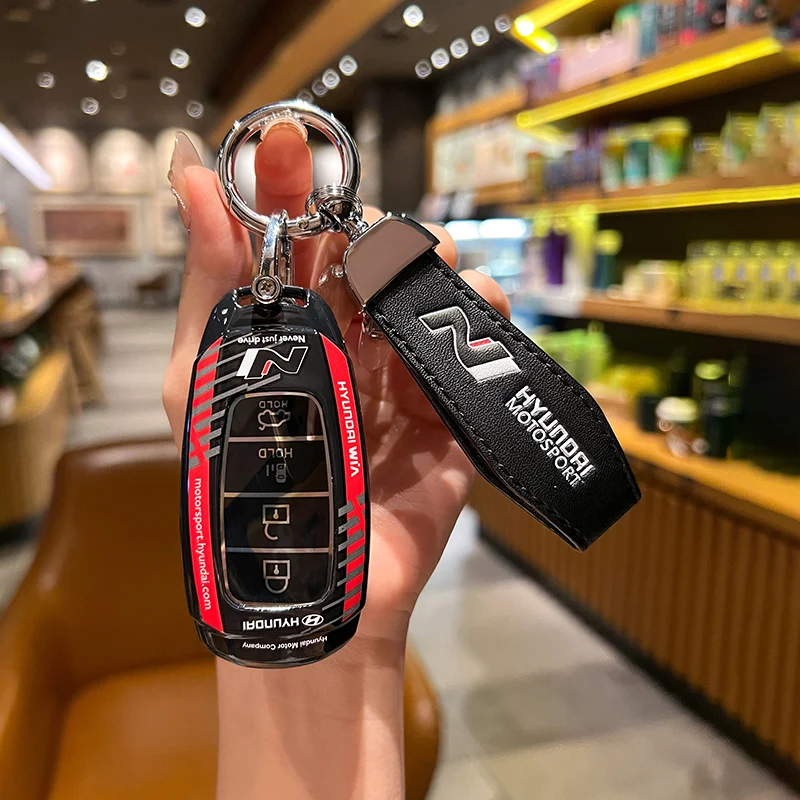 Zinc Alloy Car Key Case Cover For Hyundai N Line I30 Ix35 Azera Santa Fe KONA Encino Solaris Grandeur Ig Accent Palisade Fashion - view 3