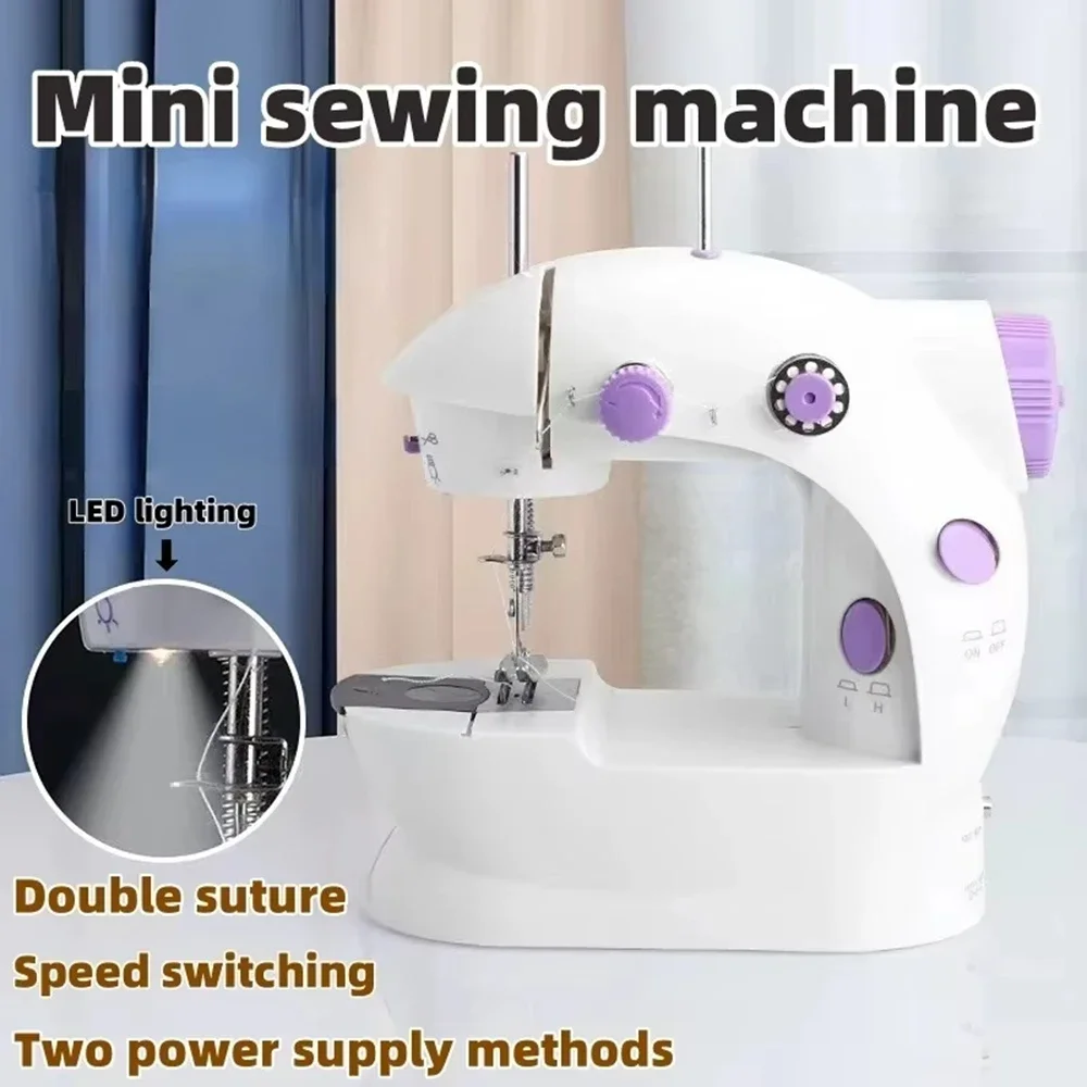 Fashion Portable Sewing Machines Multifunctional Household 202Mini Sewing Machine for Beginner DIY Home Sewing Accessories