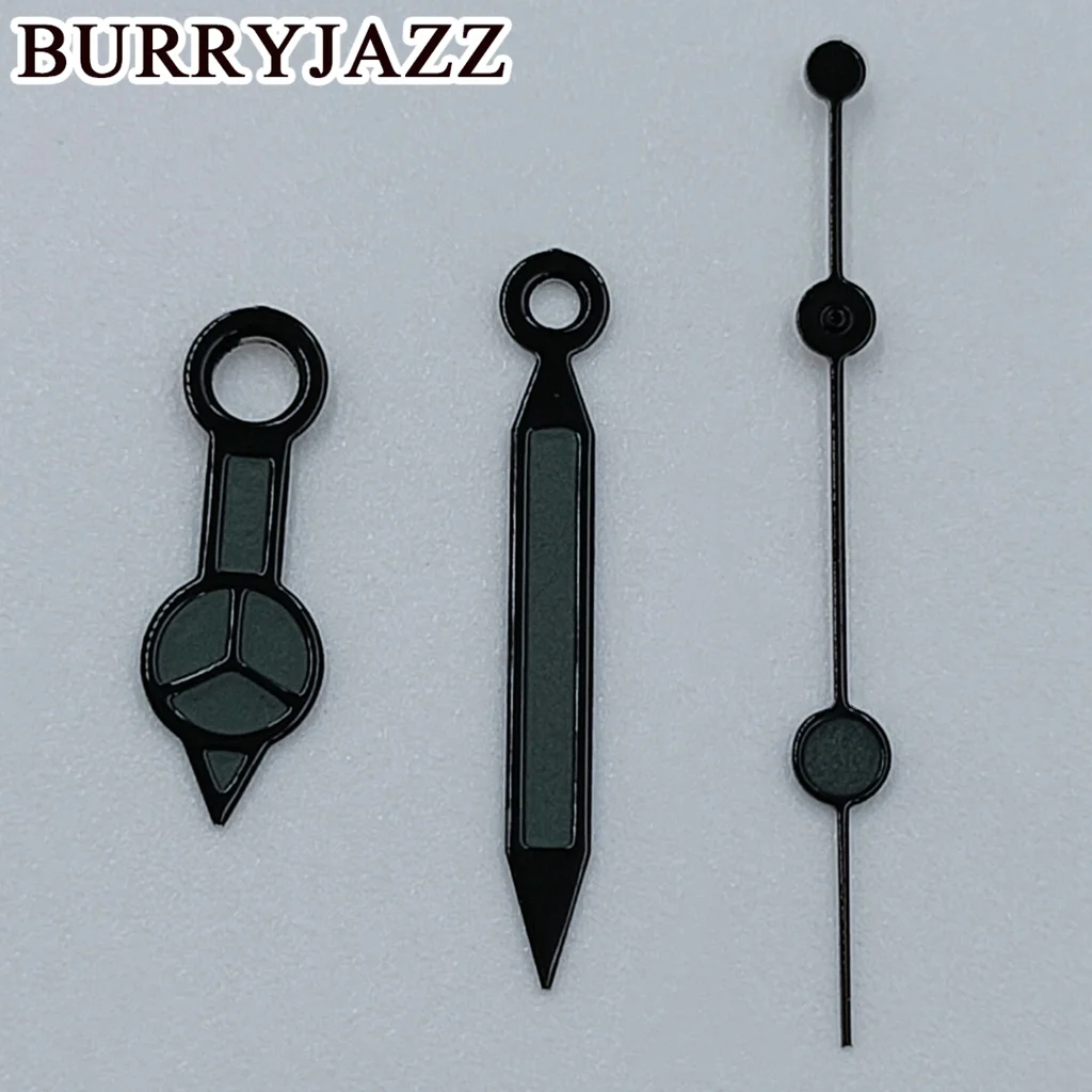 BURRYJAZZ NH35 NH36 NH38 7S26 7S36 4R35 4R36 Uhrzeiger Silbergrau/Schwarz Graue Zeiger Grün leuchtend – Detail 7