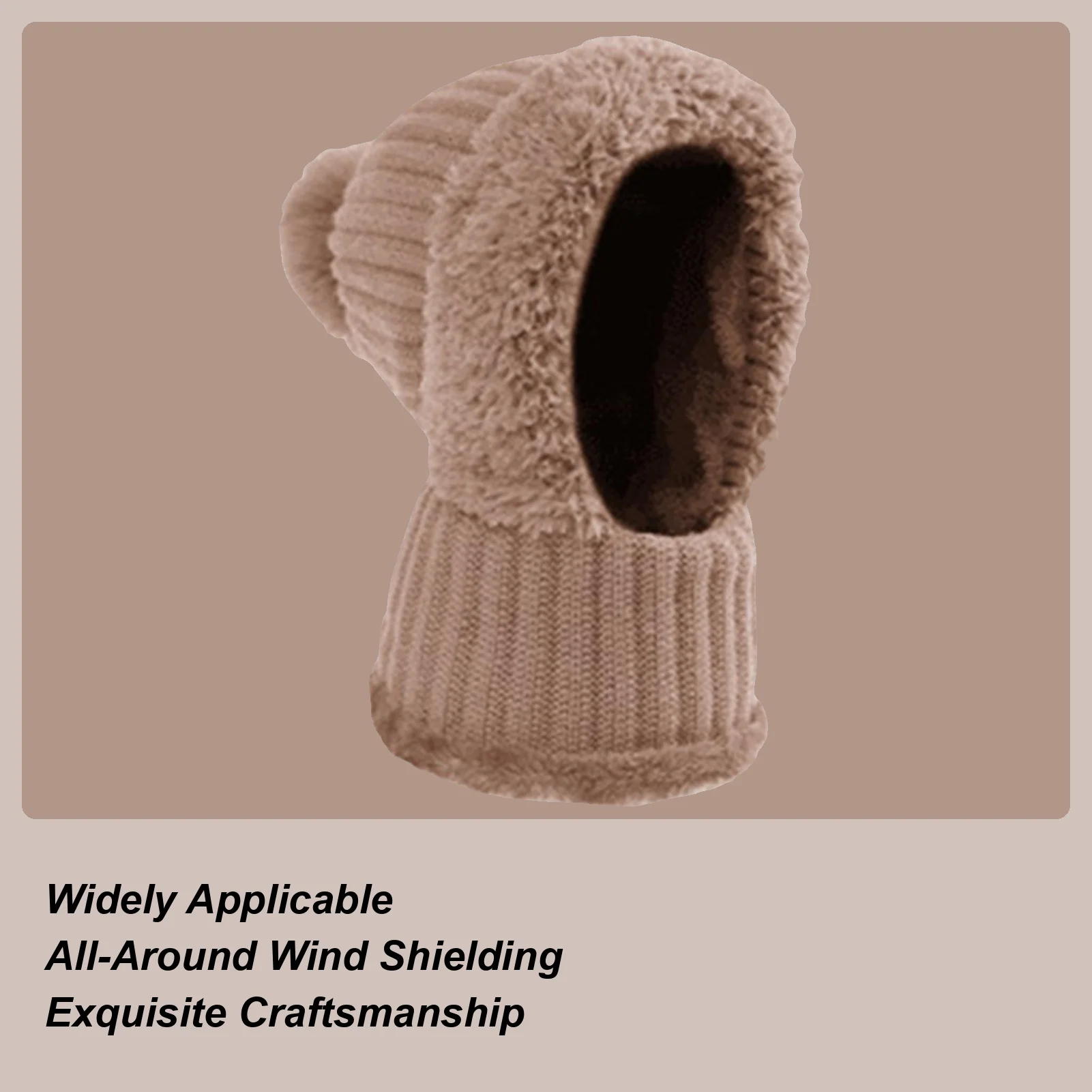 

Knit Beanie Cycling Beanie With Neck Gaiter Fleece Lining Knit Warm Hat With Ear Flaps For Cold Weather Autumn Hiking Travel