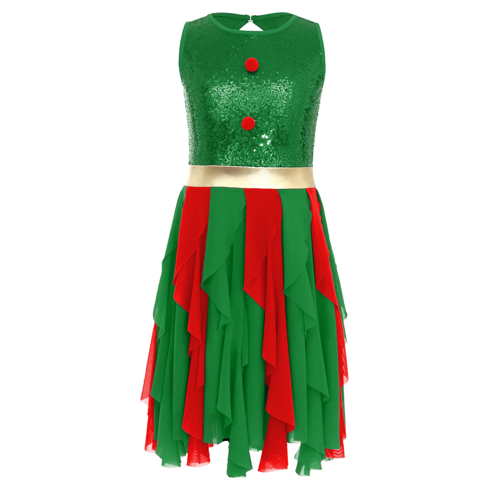 كاندي قصب عيد الميلاد فستان رقص فتاة LayerSequins شبكة تول توتو رداء رقص الباليه الشكل التزلج فستان مرحلة الأداء زي