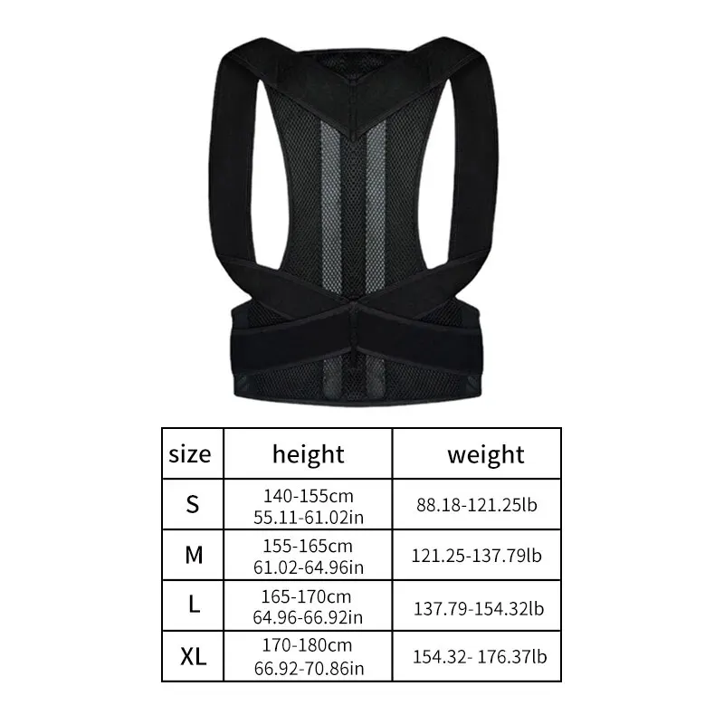 1PC Humpback Correction Sports Adult Back Correction Strap Spine Correction Anti-hunchback Fixed Back Correction Belt For Adult