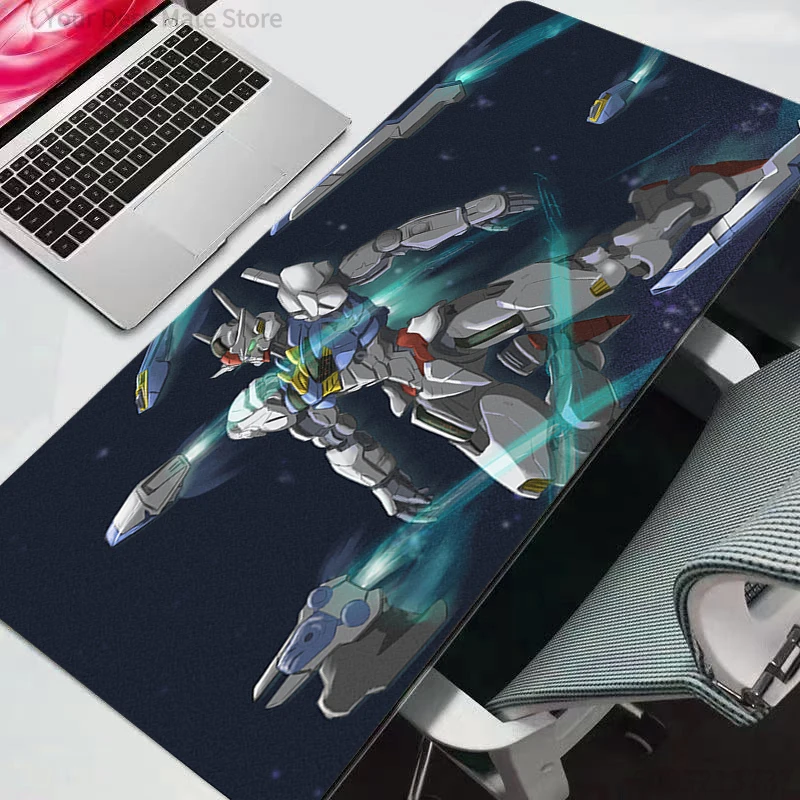 

Игровой коврик для мыши XXL из натурального каучука с фиксированным краем, дизайн Mobile Suit Gundam, для геймеров