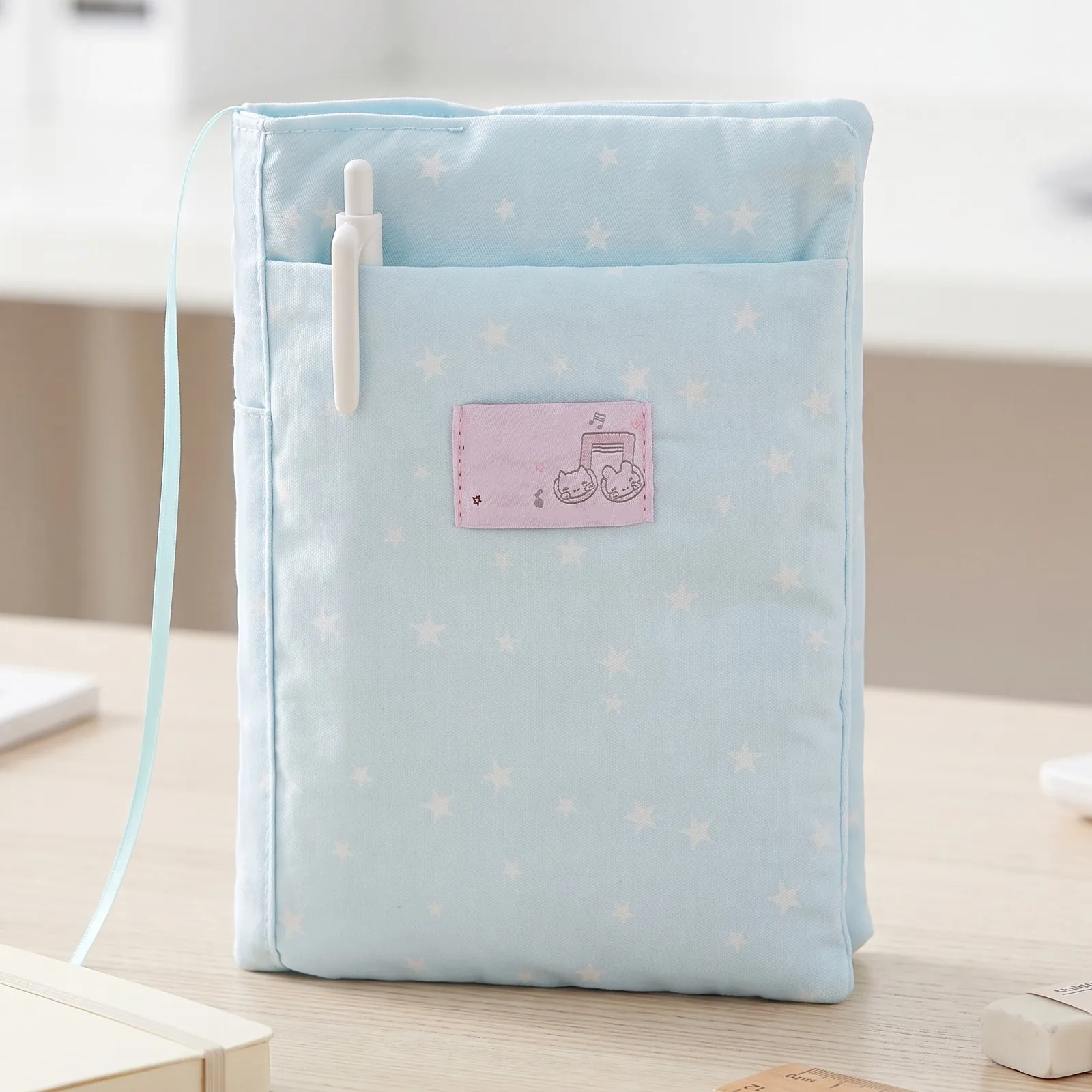 Portable Cloth Journal Cover Organizer Fabric Book Sleeve 5X7 Washable Soft Pouch Journals Textbooks Bible Reading
