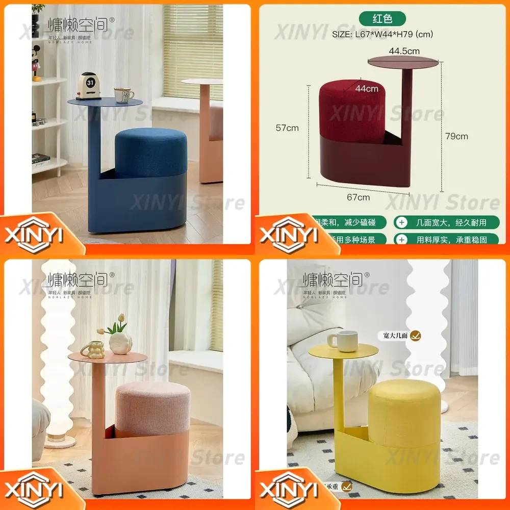 for Lazy Space Household Small Movable Coffee Table for Sofa Living Room Nordic Style Storage Corner Table with Wheels