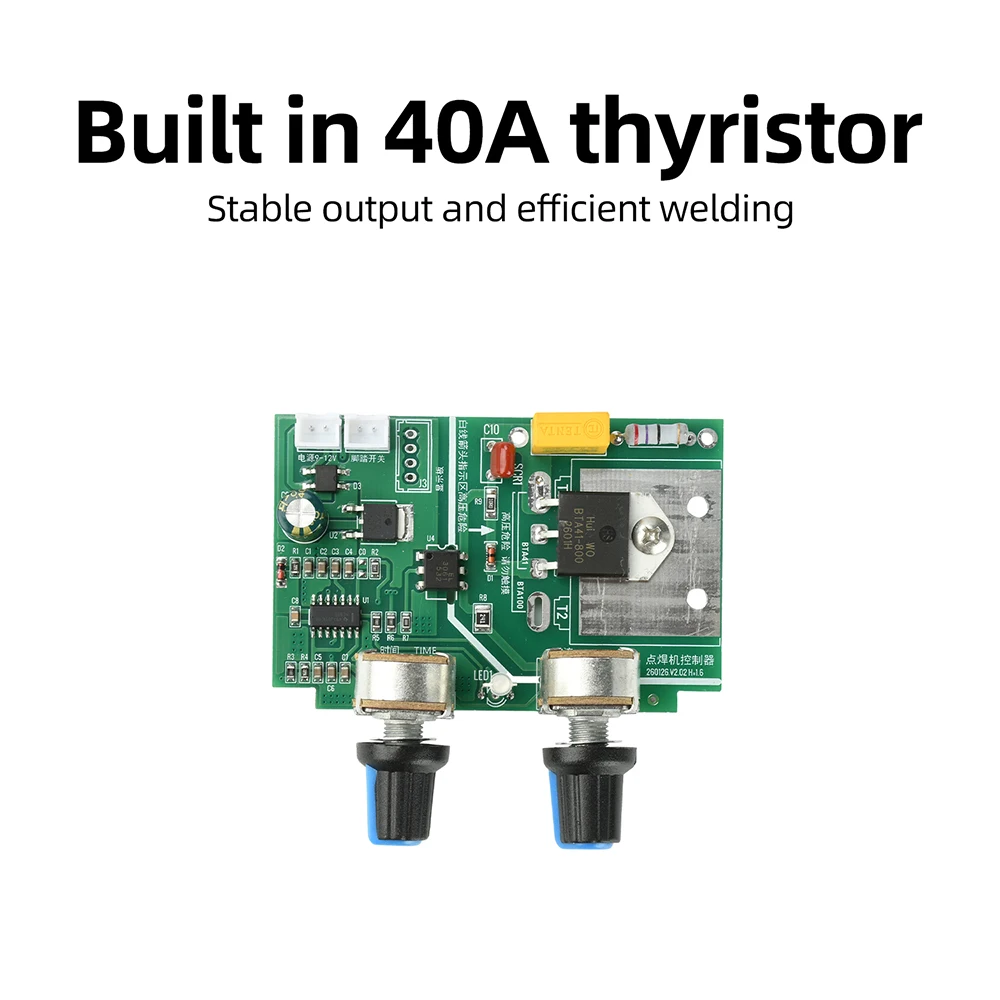 9-12V 40A Spot Welding Machine Control Board Adjustable Time Current Solid-State Relay Control Spot Welding Machine Accessories