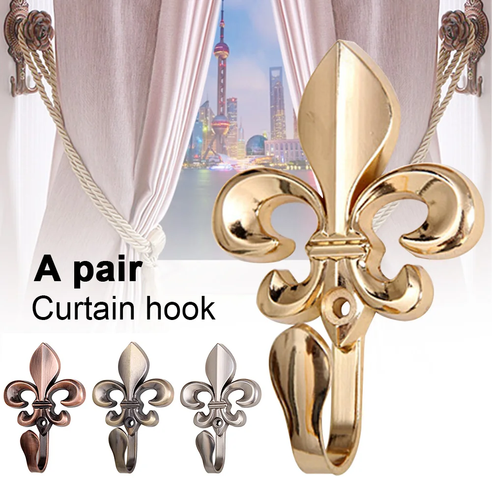 2PCS Plum Blossom Shaped Zinc Alloy Home Decoration Curtain Hook Vintage Hanging Living Room Bedroom Clothing Wall Hanging