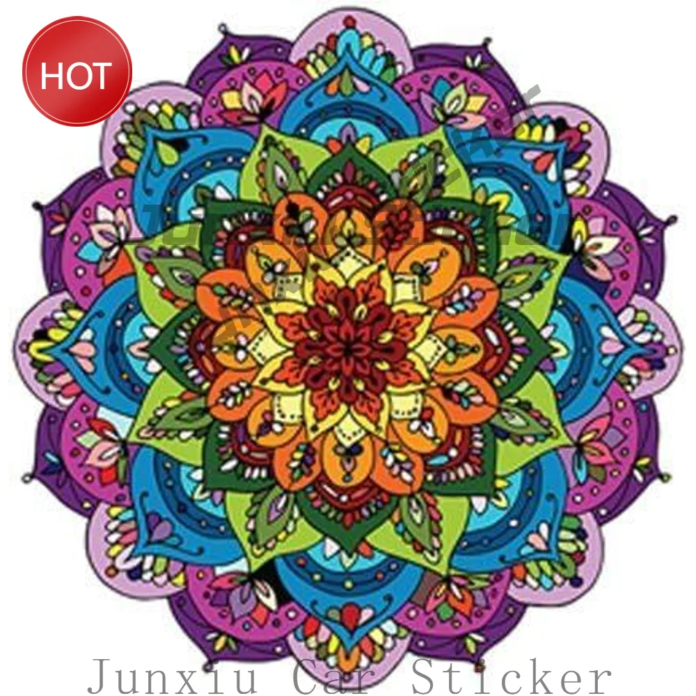 Rainbow Mandala Flower PVC Vinyl Sticker For Car Bumper And Rear Window Decorative Graphic Design Decal