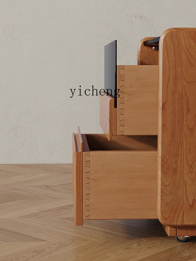 W5.14 1 solid wood bedside table cherry wood removable bedroom bedside table storage cabinet