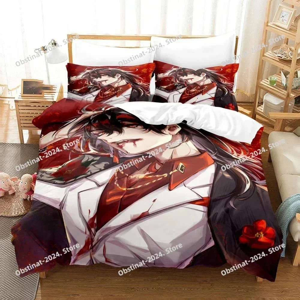 3d Hololive Vox Akuma Bedding Set Printed single Comforter Quilt Bed Cover Duvet Cover Pillow Case 3 Pieces Sets Kids Adult Size