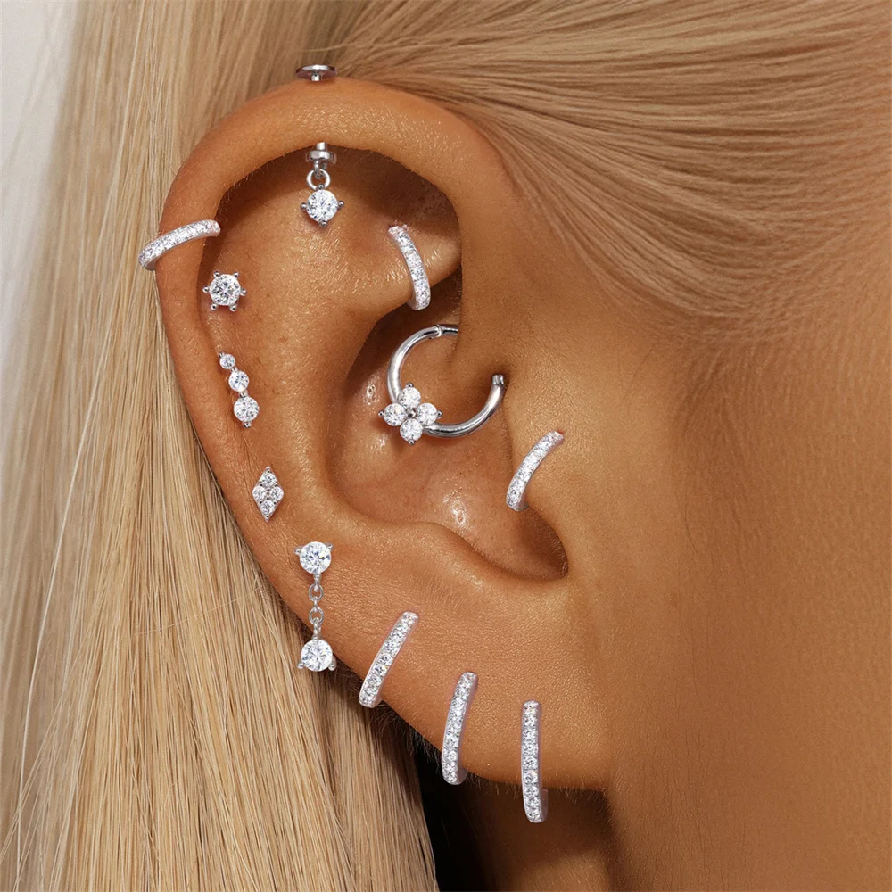 AIDE 925 Sterling Silber 1 STÜCK Mini Moissanit Vier-Klauen Schraube Ohrstecker Casual Design DIY INS Ohrstecker für Dame Schmuck – Detail 24