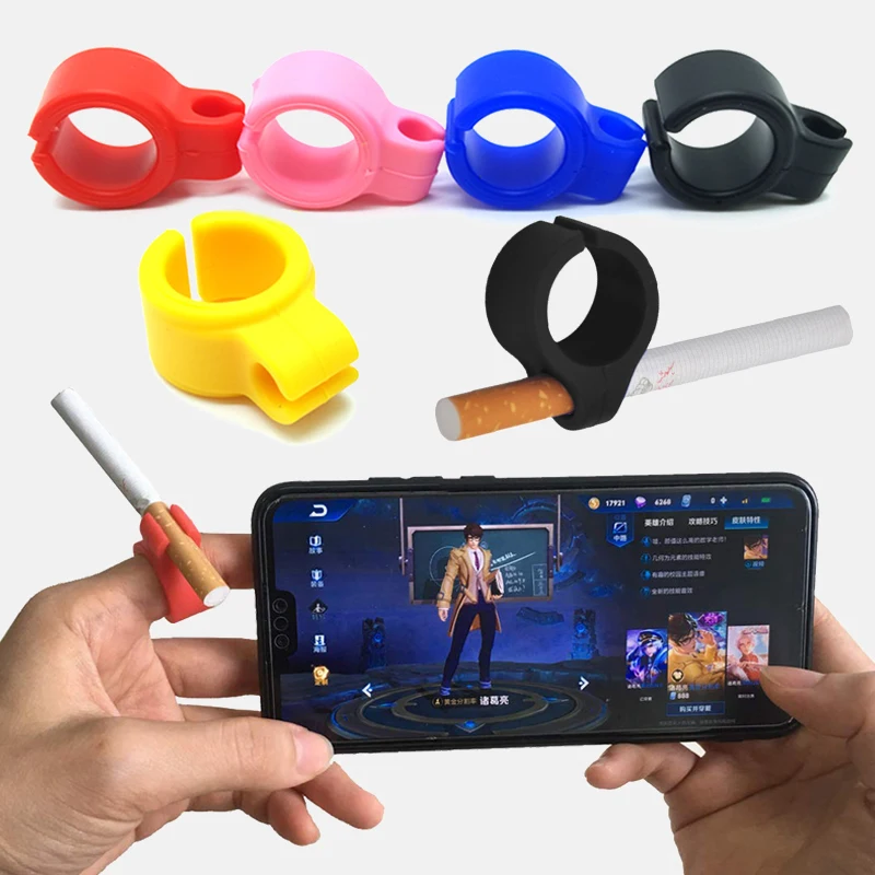 Silicone anelar dedo mão cremalheira, suporte para cigarro para fumar regular, presente fumante para homens, impermeável, infinitamente artefato,