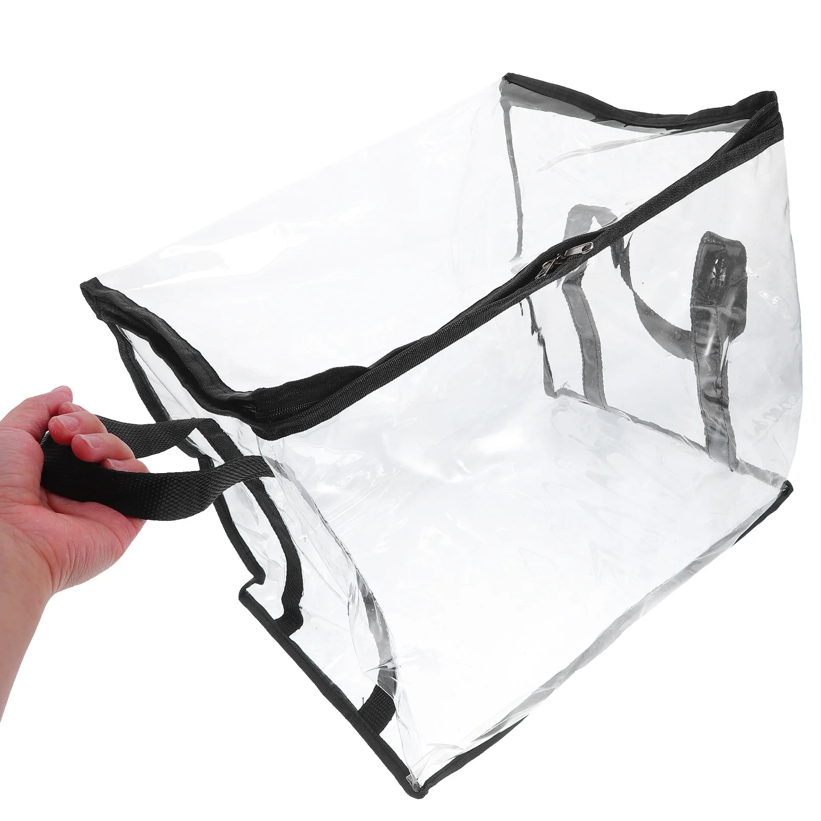 Portable Handheld Storage Bag Clear PVC Transparent Document File Folder Pvc Bag Waterproof Toiletry Large Capacity Book Travel