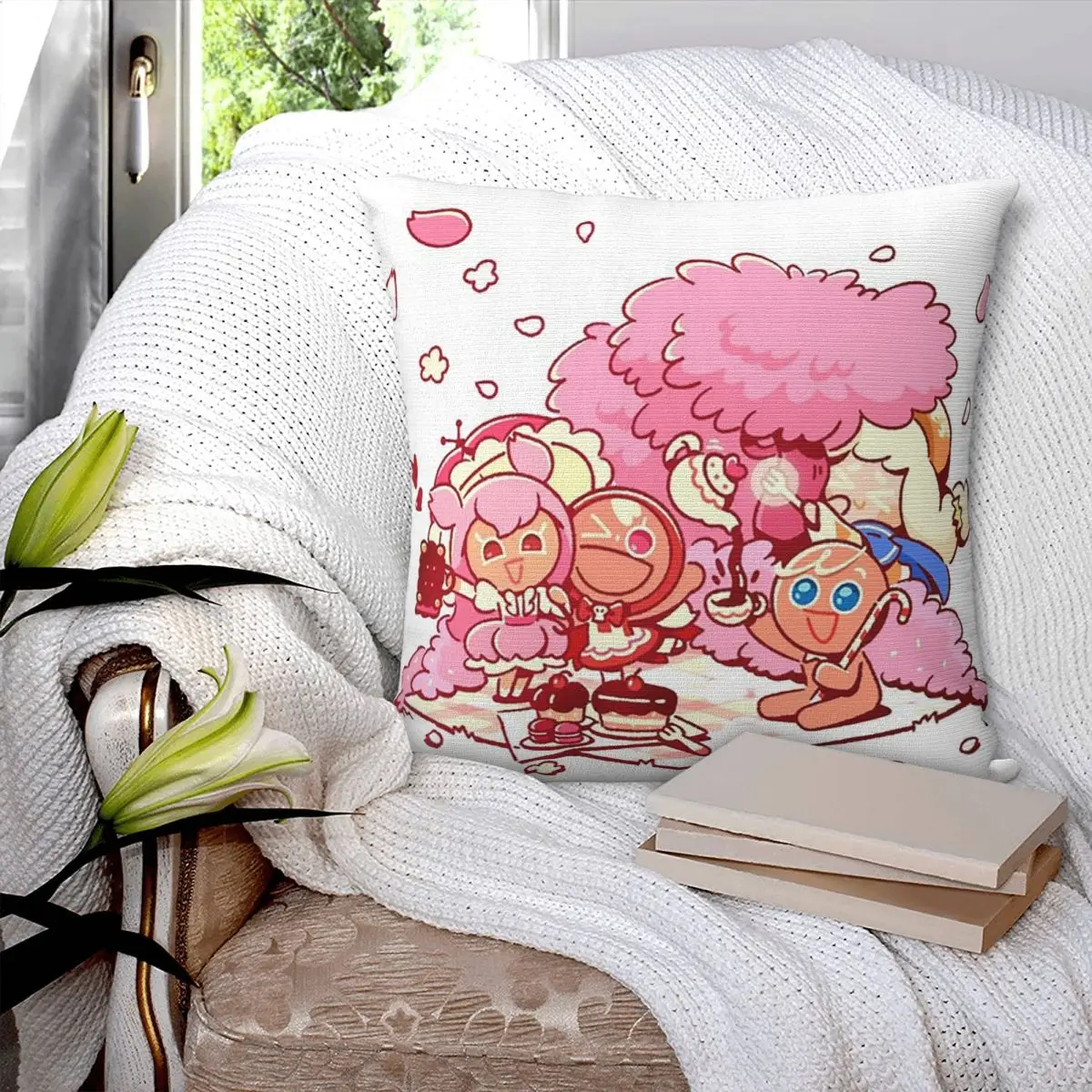 Game Cookie Run Kingdom Cartoon Square Pillowcase Cushion Cover Pillow Case Throw Pillow Cover for Home Sofa Living Room