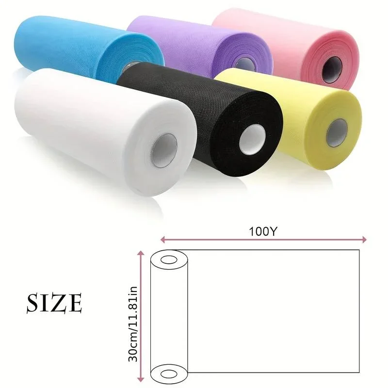 Tulle Fabric Roll 30cm x 91.4m Fabric Spool Tulle for Christmas Gift Wrapping DIY Tutu Bow Wedding Decorations Craft Supplies