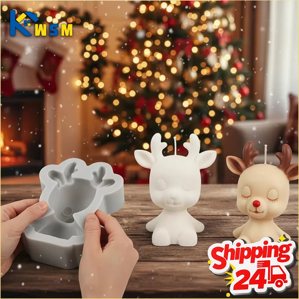 Soap Making Diy Kit - 1-10PCS Christmas Reindeer Silicone Mold Making