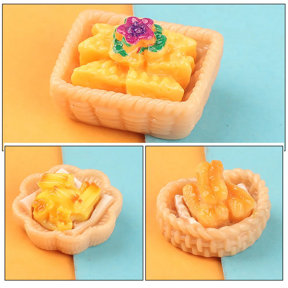 15Pcs Miniature Food Snack Collection Exquisite Fake Chinese Snacks for Mini House Kitchen Scene Decor Resin Dessert Ornament - view 5
