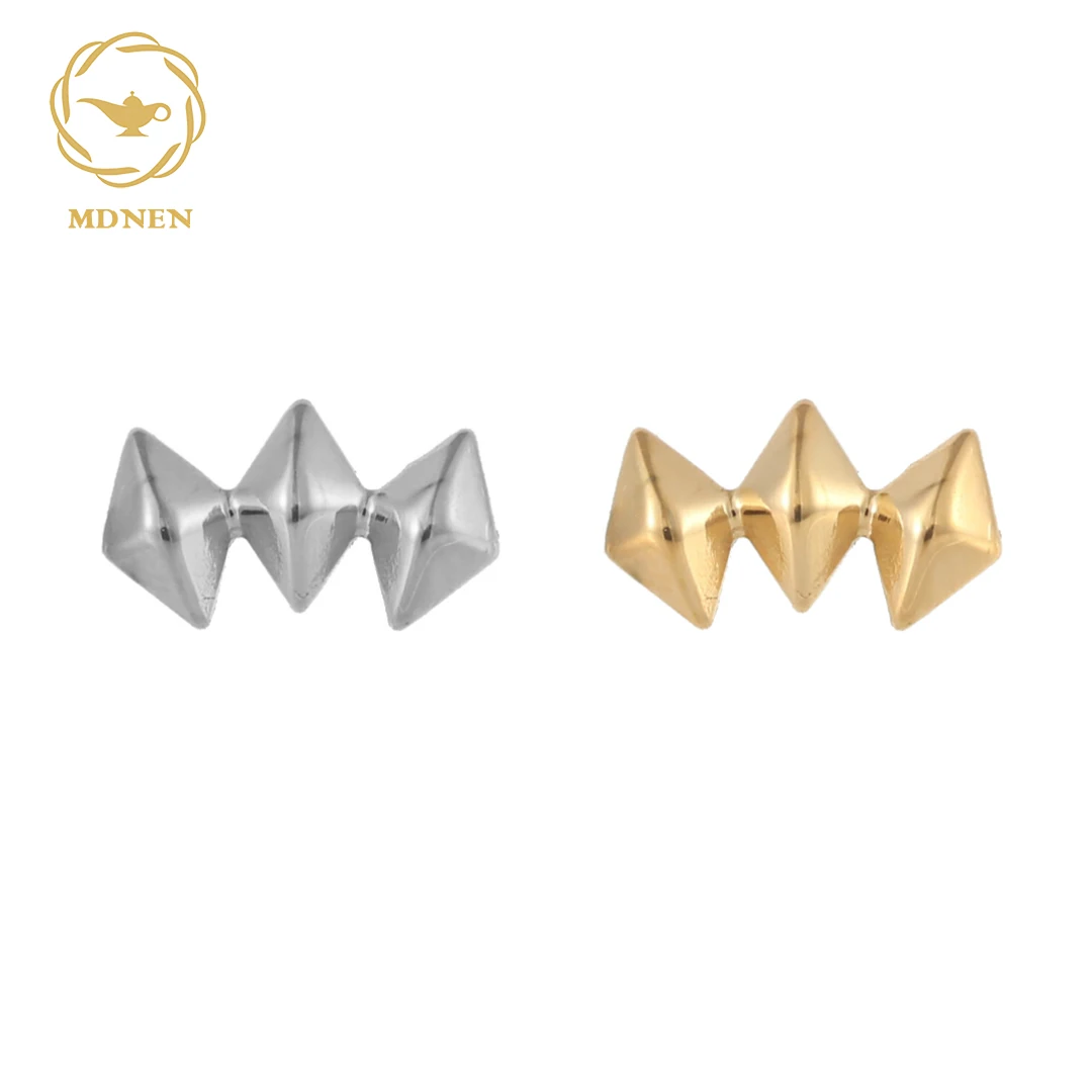 MDNEN Push Pin Implant Grade ASTM F136 Titanium Rhomboid Solid Geometry Labret Earrrings Threadless Piercing Jewelry Tops