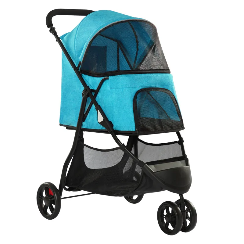 

Outdoor Breathable 3 Wheels Pet Trolley Bag Dog Cart for Dogs and Cats