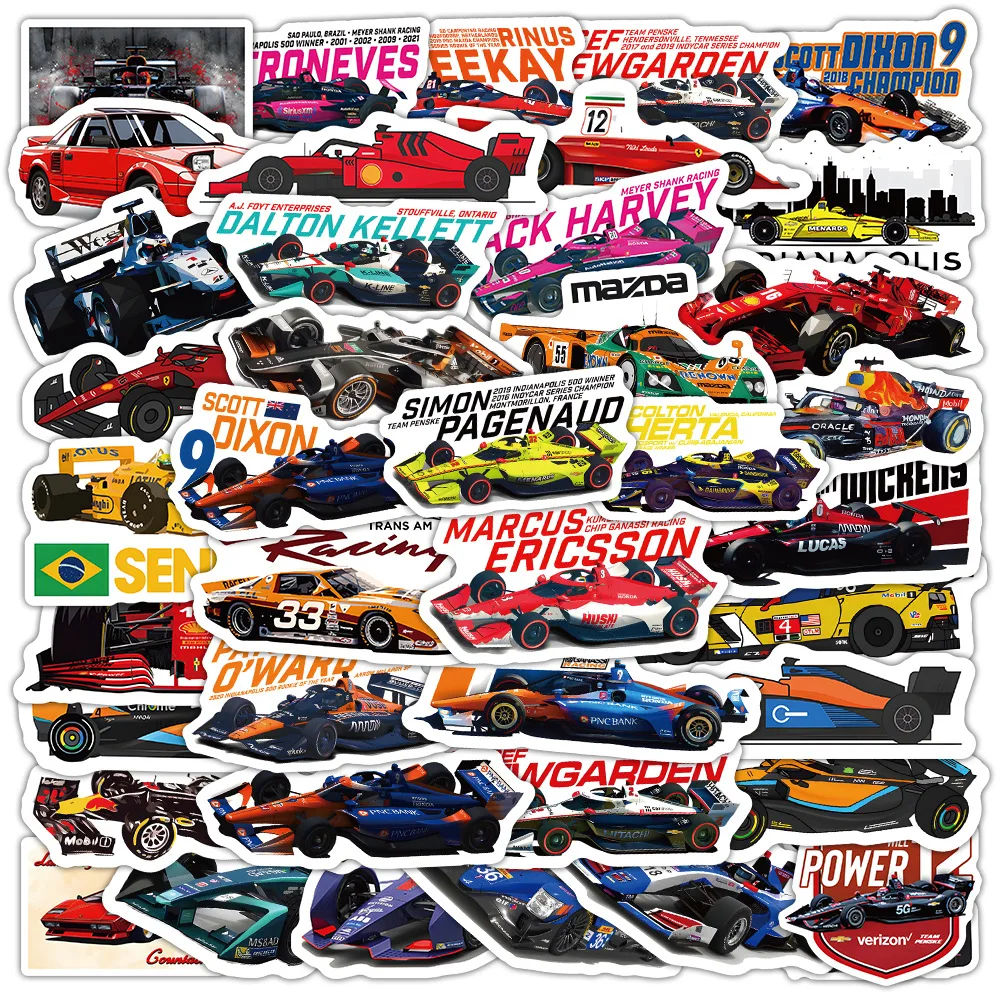 60PCS Cool F1 สูตร Racing สติกเกอร์การ์ตูนที่น่าตื่นเต้น Racing การแข่งขันสติกเกอร์แล็ปท็อปโทรศัพท์กีตาร์รถจักรยานสเก็ตบอร์ดของเล่น