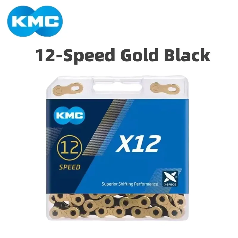 KMC سلسلة الدراجة X12 الذهب الأسود دراجة الطريق الجبلية 12 سرعة 126L سلسلة الدراجة كرانسيت مع وصلة سريعة لأجزاء الدراجات Shimano SRAM