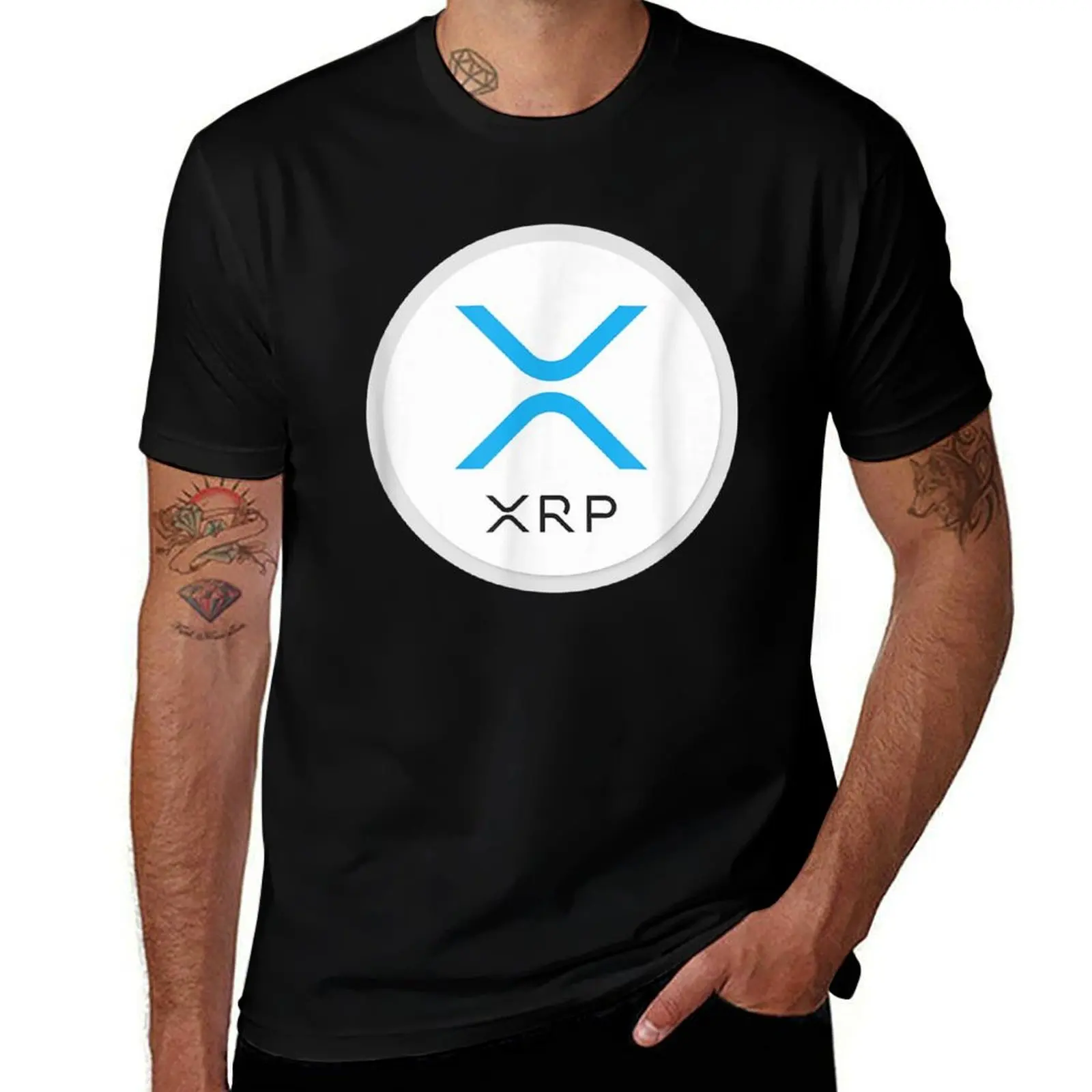 

XRP Logo T-Shirt black cotton t-shirt plain for man package t shirts cotton 100% T-Shirt