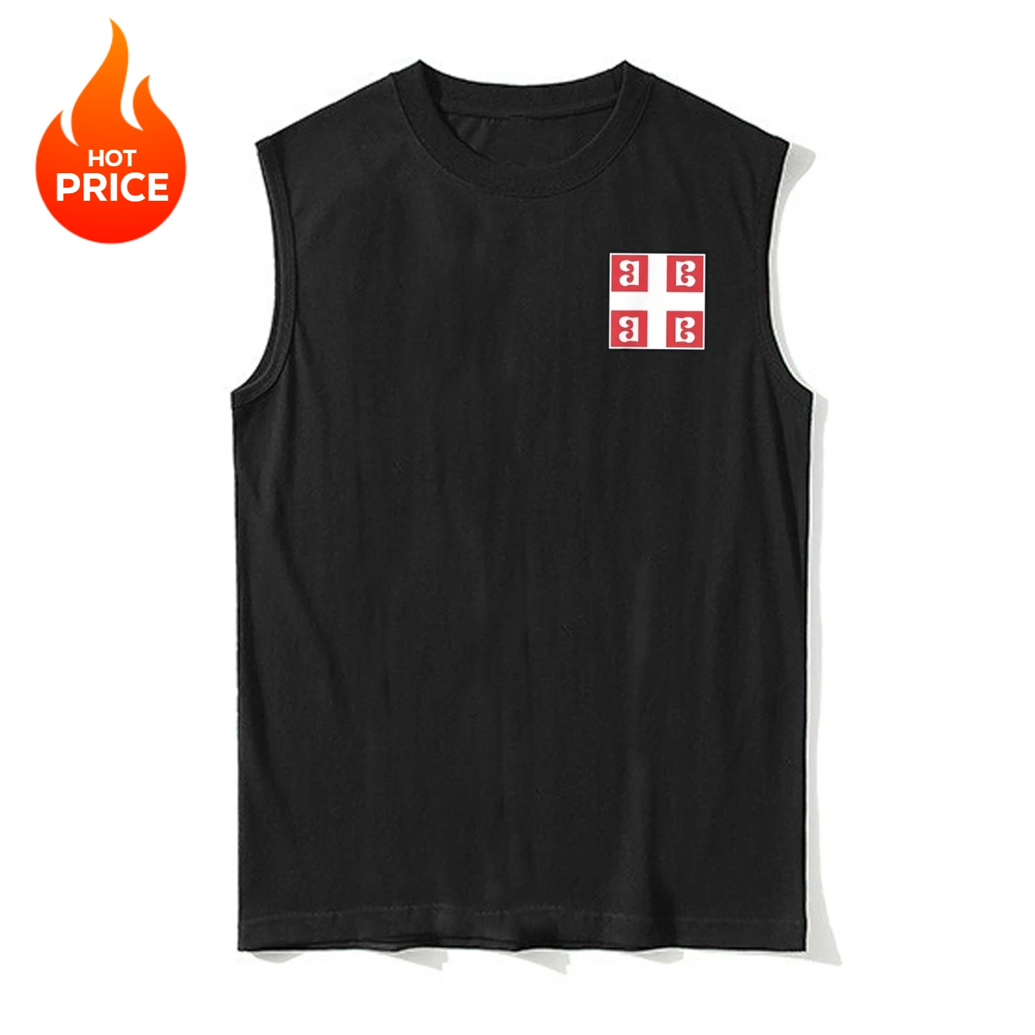 

Сербии Православная Церковь Сербский Крест Флаг Герб Майка 100% Хлопок О-образным Вырезом Летние Повседневные Мужские Майки Футболка Без Рукавов