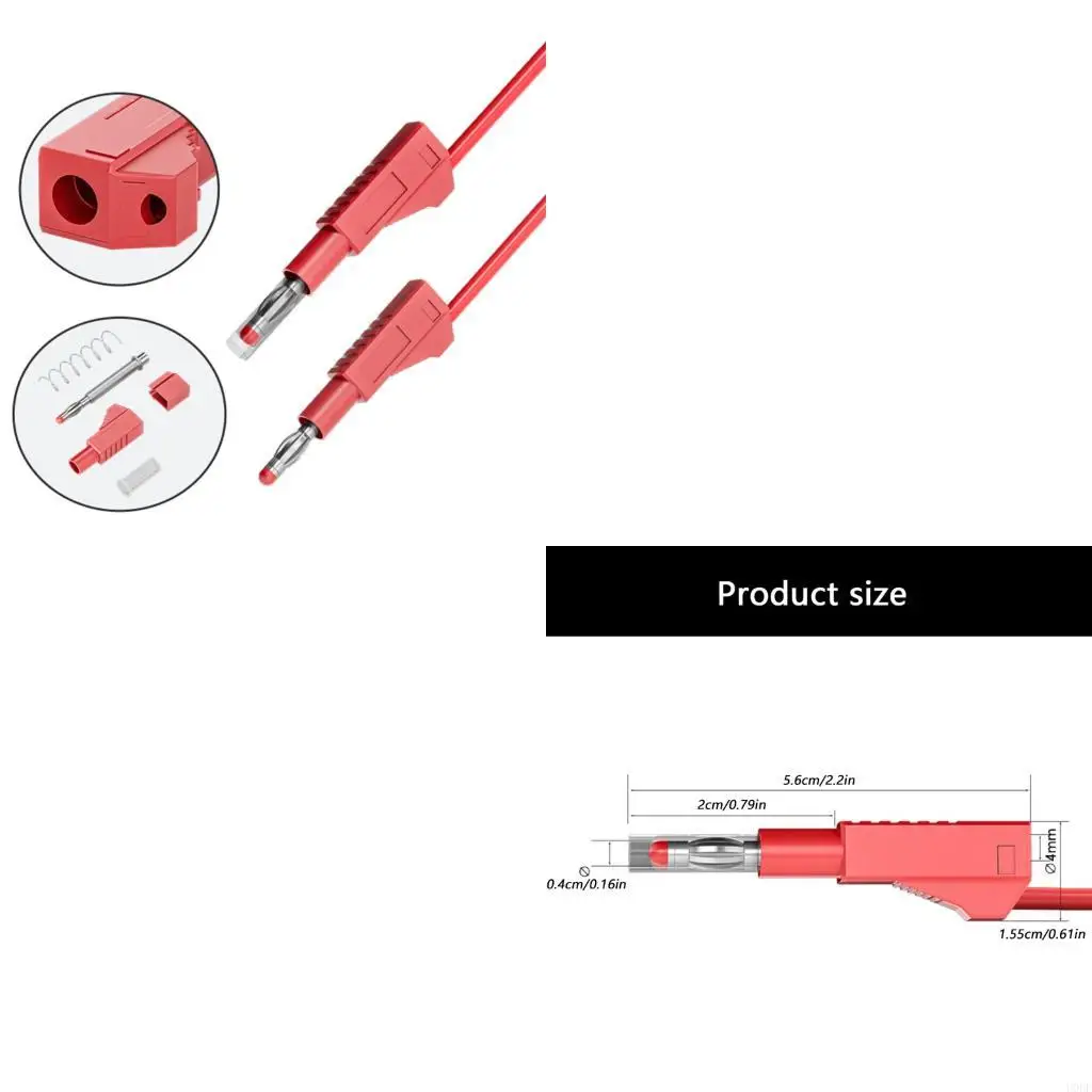 Retractable 4mm Banana Plug Test Leads Cables for Multimeters Flexible Probes