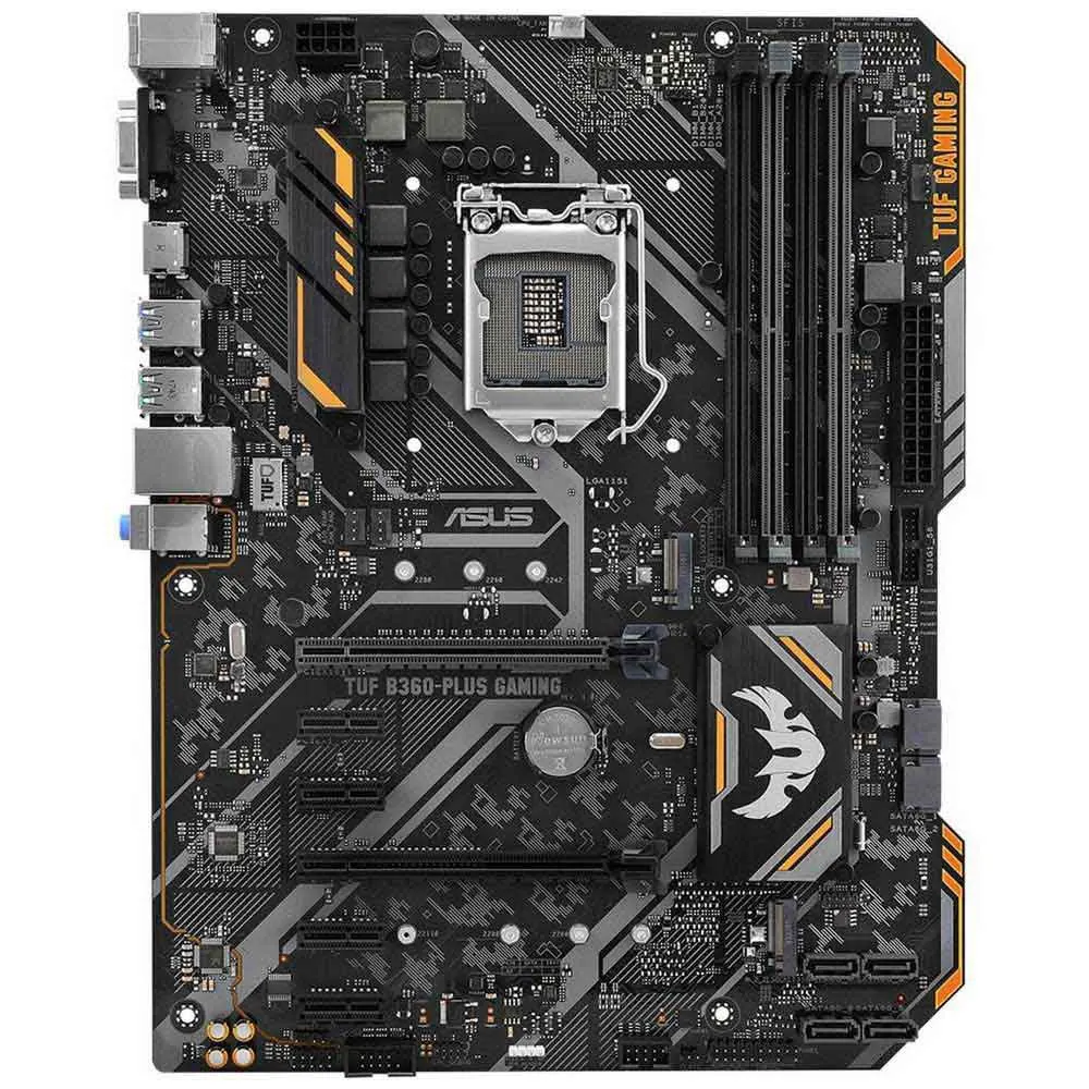 NEW Asus TUF B360 PLUS Gaming Motherboard LGA1151 4x DDR4 Max 64GB RAM Intel B360 chipset  ATX HDMI SATA3 M2 DVI  Original