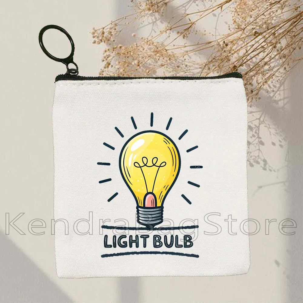 Cute Light Bulb Print Large Canvas Tote Bag - Durable Fashion Handbag with Upgraded Strap, Perfect Teacher Gift, School, Picnic