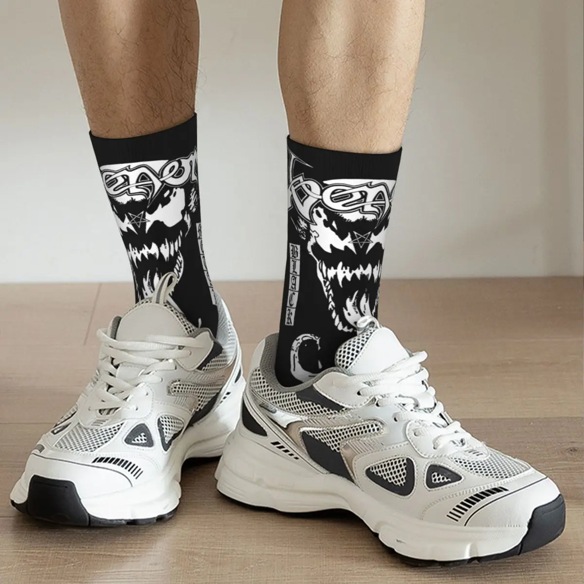 Parody Venom Black Metal Merchandise Crew Socks Compression 80s Rock Music Sport Long Socks Cotton for Women\'s Gift Idea