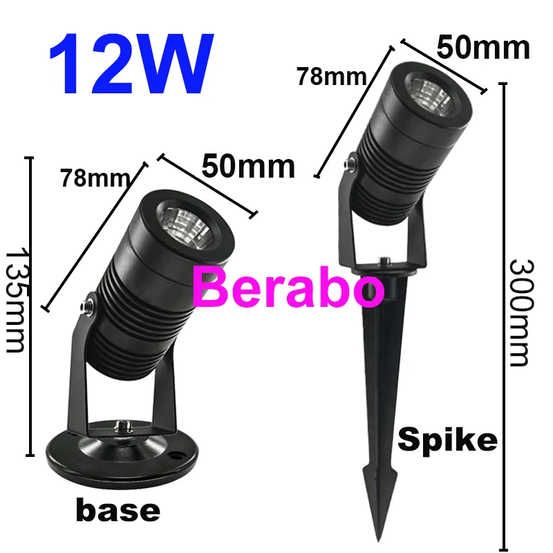 6 Stück Wasserdichte LED-Gartenlampen 220V/110V/12V 7W/10W mit Erdspieß für den Außenbereich – Detail 7