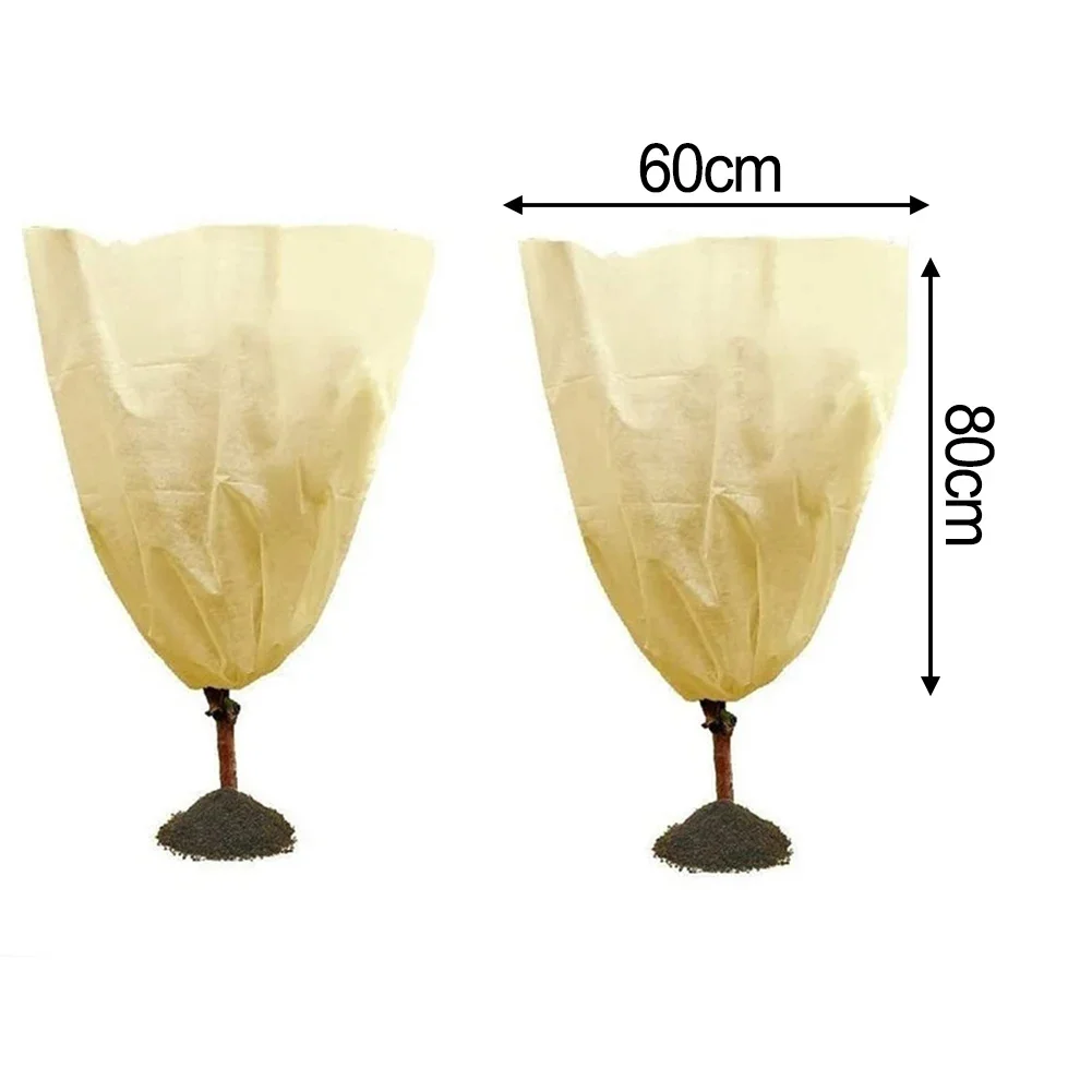 Frost Blanket Winter Plant Cover For Outdoor Plants Drawstring Closure Breathable Fabric Frost Protection For Saplings