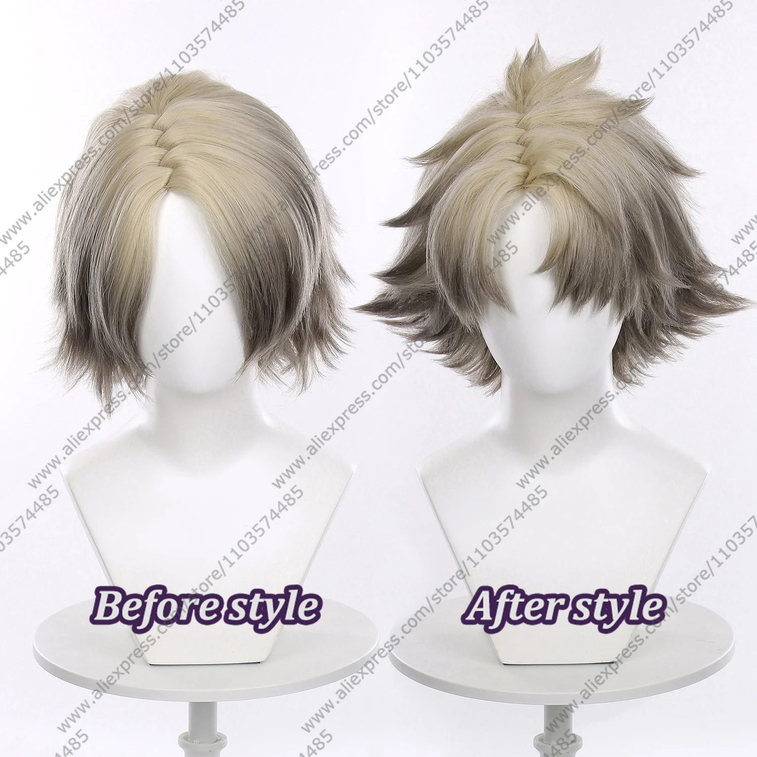 Rudo Cosplay Wig 30cm Short Dye Gradient Man Wigs Anime Cosplay Wig Halloween Heat Resistant Synthetic Hair