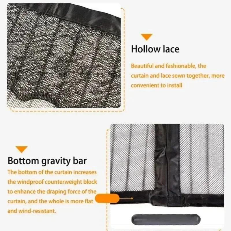 Magnetic Door Curtain Automatic Closing Net Anti Fly Mosquito Net Strengthen Edges Easy Installation Summer Home Textile