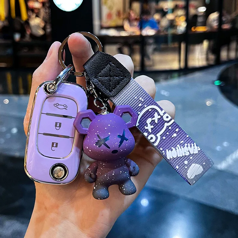 3 Buttons Filp Folding TPU Car Remote Key Case Shell for Renault Master Fluence Clio Megane Kangoo Modus Protector Auto Keychain