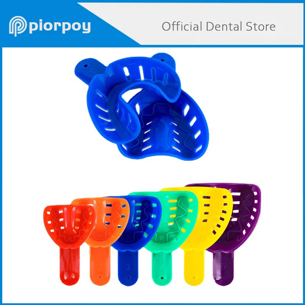 PIORPOY 12Pcs Dental Impression Trays Plastic Materials Teeth Holder Kit Adult Children Lab Dentistry Accessory Tools Dropship