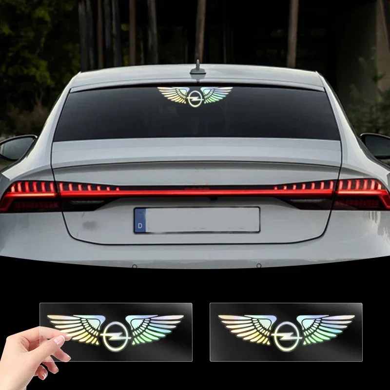 Laser Rainbow Angel Wings Car Fuel Tank Decals For Opel Meriva Corsa Astra Vivaro Signum Insignia Mokka Adam Combo Junior