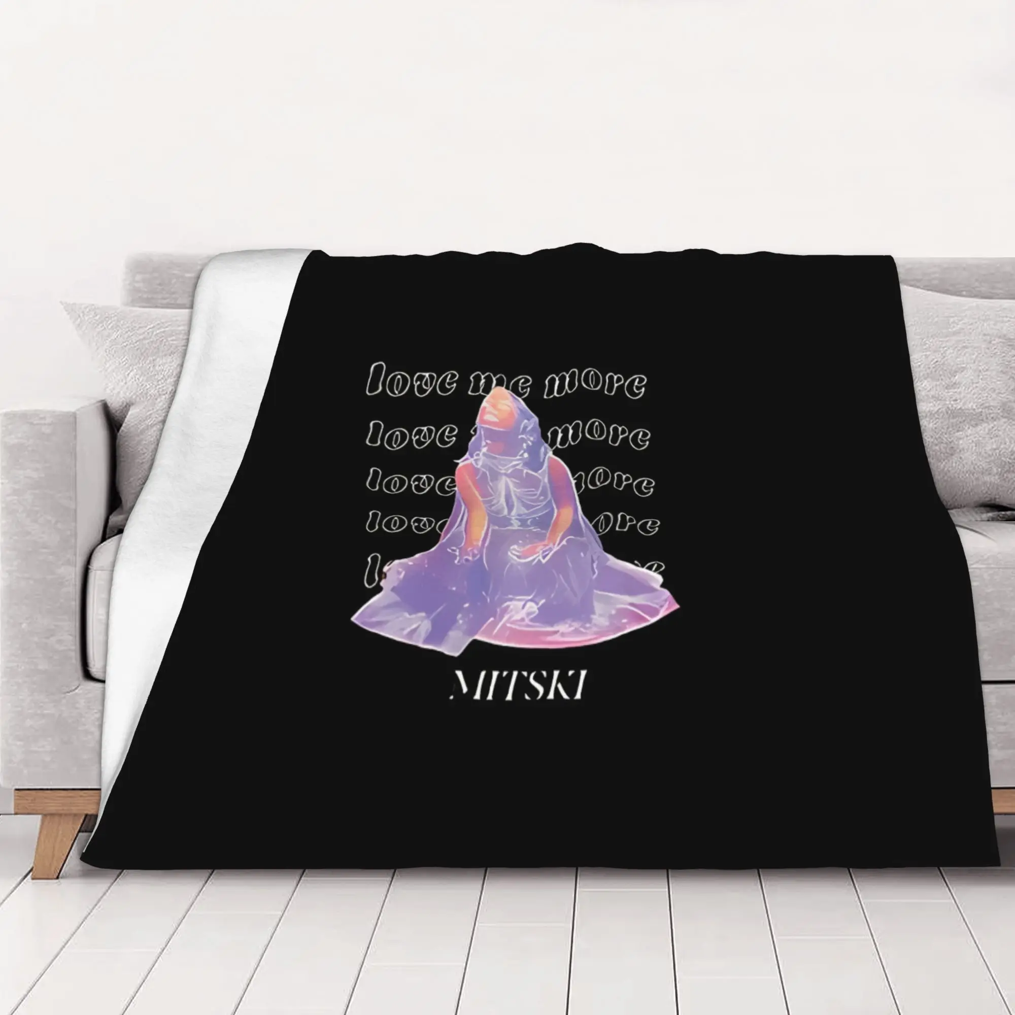 1PC home Cutecore Mitski black graphic Mitski  Blanket Super Cosy Plush Home Living Room Sofa halloween