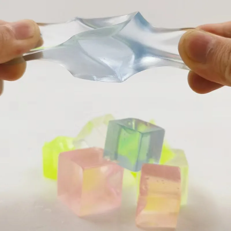 Creative Jelly Fidget ของเล่นมินิของเล่น Squishy Mochi Ice Block ความเครียดของเล่นโปร่งใส Cube ความเครียดบรรเทาบีบของเล่น