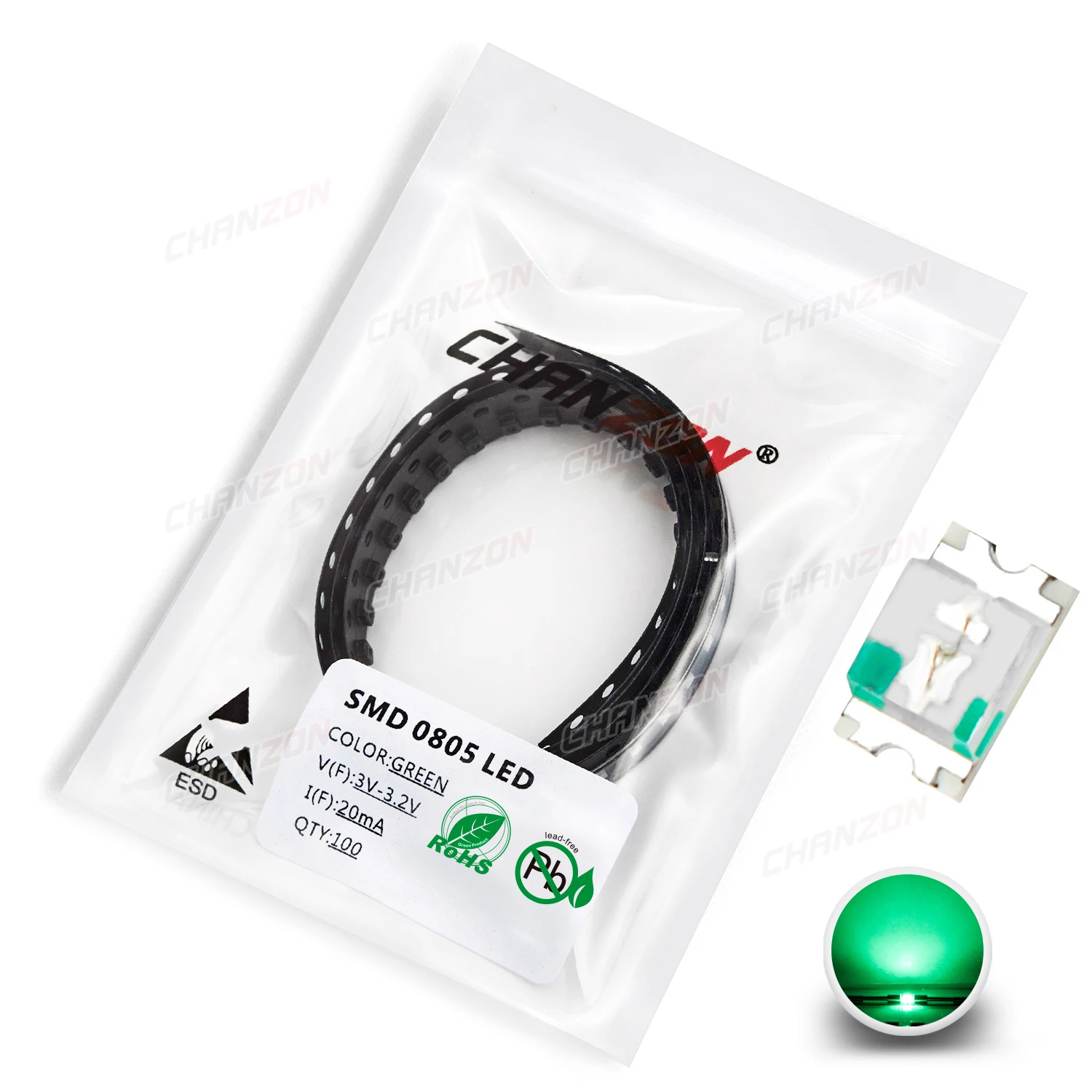 SMD LED 발광 다이오드 키트 램프 칩 라이트 비즈, 웜 화이트, 레드, 그린, 블루, 옐로우, 오렌지, UV 핑크, 마이크로 3V SMT, 0805 (2012)