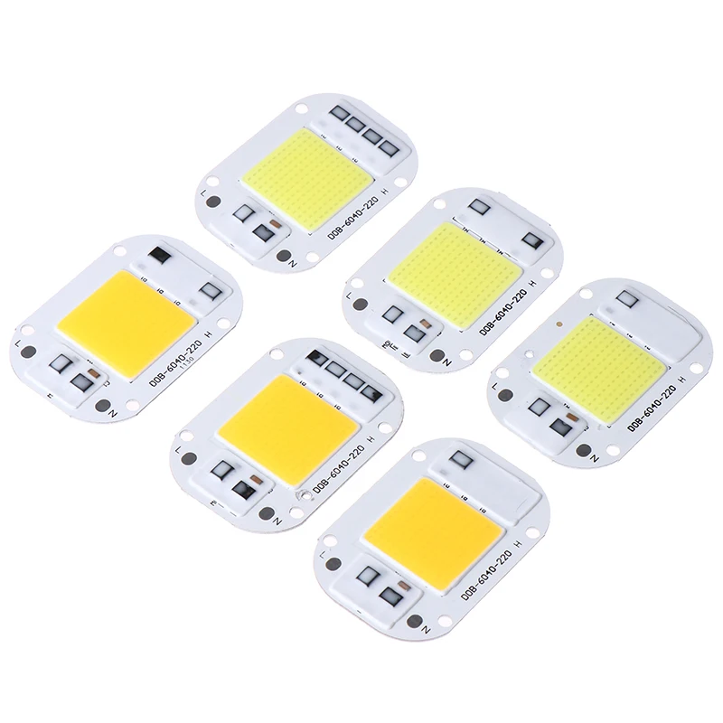 ชิป LED 20W 30W 50W AC110 220V สมาร์ท COB โคมไฟลูกปัด LED โคมไฟไม่มีไดร์เวอร์ DIY Lampada กลางแจ้งชิป light Floodlight Spotlight