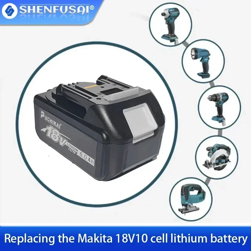 Makita 18V Battery 6000mAh Rechargeable Power Tools Battery with LED Li-ion Replacement LXT BL1860B BL1860 BL1850 3A LED Charger