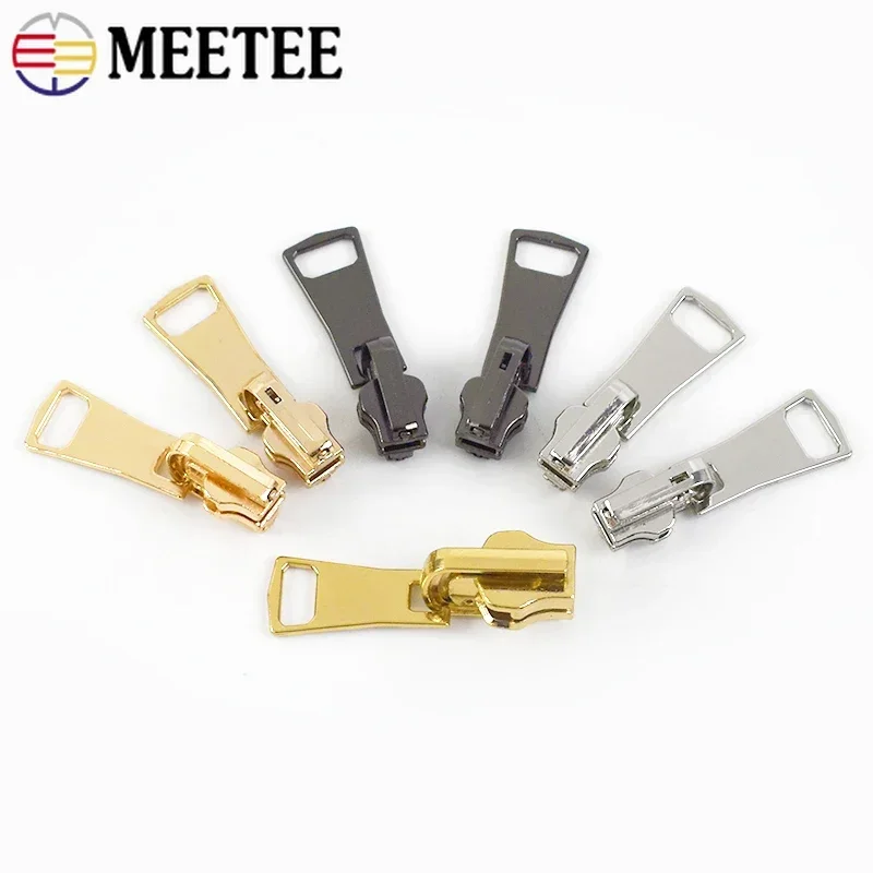 5Pcs Double-sided Zipper Sliders for 5# 8# Metal Zippers Rotatable Puller Head Jackets Clothes Zip Repair Kit Sewing Accessories