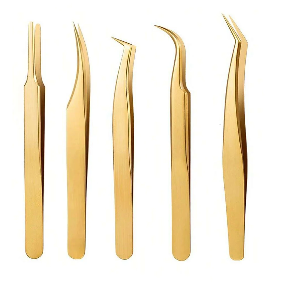 1pc/ 3/5pcs High Precision Lash Tweezers Set Stainless Steel Eyelash Tweezers for Classic Individual and Volume Lash Extensions
