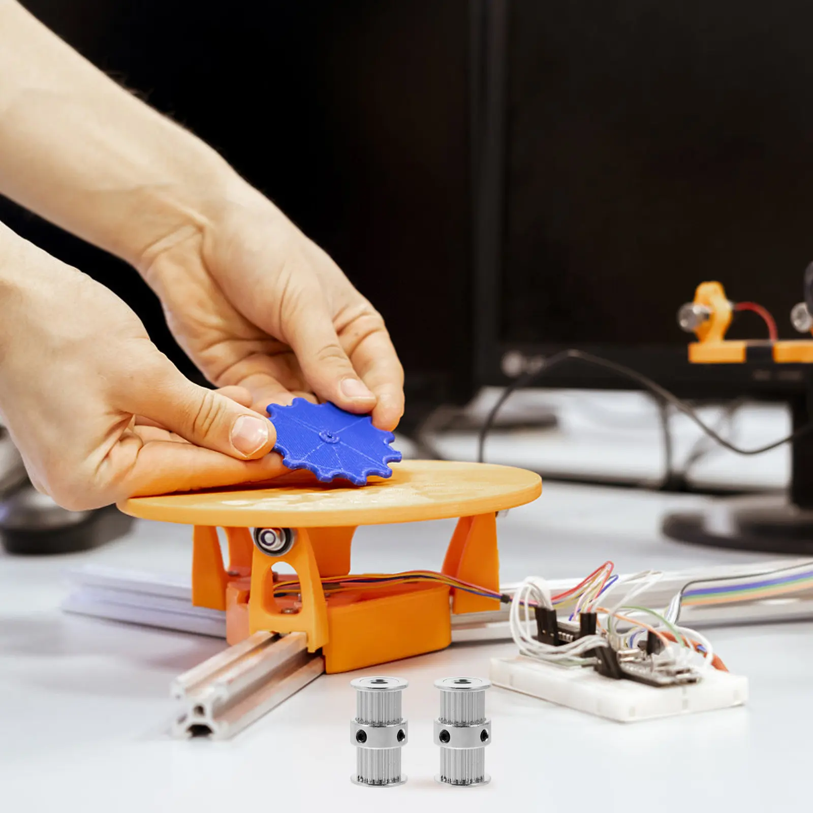 

4Pcs 3D Printer Parts Double Head Timing Pulleys Aluminum Alloy 5Mm Inner Hole 20 Teeth 3D Printer Accessories Transmission